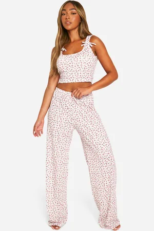 Boohoo Pijama De Pantalón Y Camiseta Sin Mangas Con Estampado De Florecillas