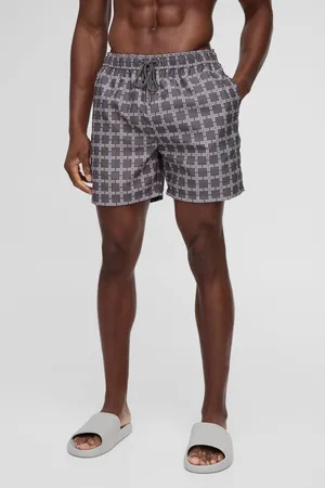 Boohoo Bañador De Largo Medio Con Estampado De Cuadros