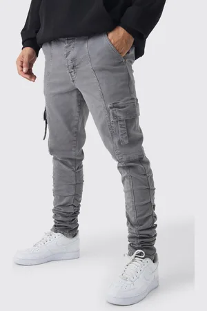 Boohoo Pantalón Pitillo Cargo Fruncido Con Pernera Plisada
