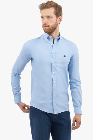Brooks Brothers Camisa De Corte Slim Non-iron De Algodón Elástico Con Cuello Button-down - Hombre Camisetas Deportivas Xl