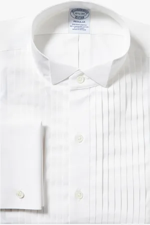 Brooks Brothers Camisa De Vestir Formal Blanca De Corte Regular En Algodón Supima Con Cuello Ópera - Hombre Camisas De Vestir 17h