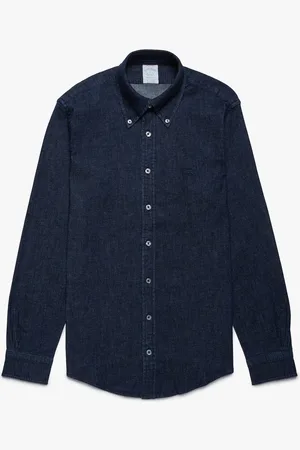 Brooks Brothers Camisa De Sport Corte Slim Milano De Denim Y Cuello Button Down - Hombre Camisetas Deportivas L