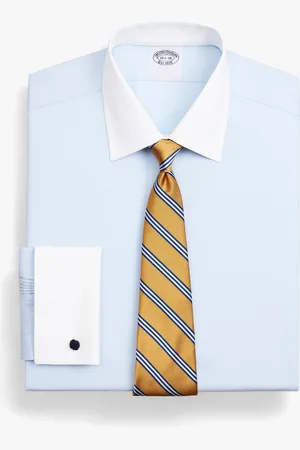 Brooks Brothers Camisa De Vestir Azul Claro Corte Regular Non-iron De Pinpoint Oxford De Algodón Supima Elástico Con Cuello Ainsley - Hombre Camisas De Vestir 16