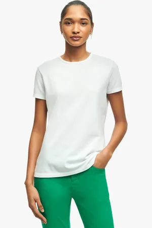 Brooks Brothers Camiseta De Piqué Elástico De Algodón Supima - Mujer L