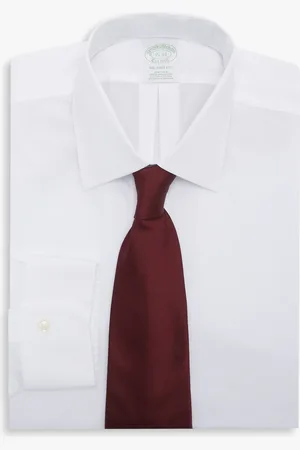 Brooks Brothers Camisa Blanca Slim Fit Non-iron De Algodón Con Cuello Ainsley - Hombre Camisas De Vestir 18