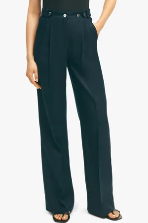 Brooks Brothers Pantalones De Pata Ancha Plisada De Lino - Mujer Pantalones 8