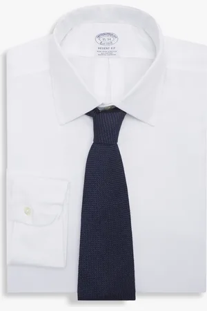 Brooks Brothers Camisa Blanca Regular Fit Non-iron De Algodón Con Cuello Ainsley - Hombre Camisas De Vestir 18