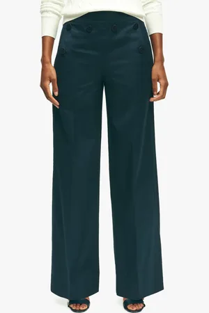 Brooks Brothers Pantalón Marinero En Sarga De Algodón Con Pernera Ancha - Mujer Pantalones 6