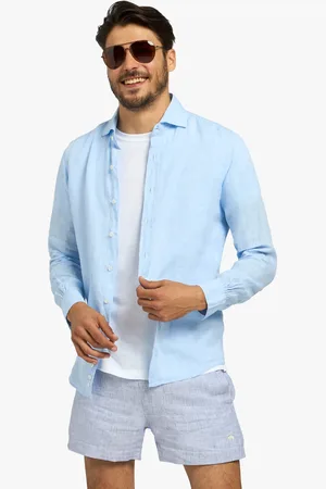 Brooks Brothers Camisa De Lino De Corte Slim Con Cuello Extendido - Hombre Camisetas Deportivas Xs