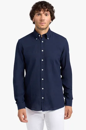 Brooks Brothers Camisa De Lino Y Algodón Chambray De Corte Slim Con Cuello Button-down - Hombre Camisetas Deportivas Xs