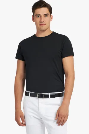 Brooks Brothers Camiseta Negra De Algodón Con Cuello Redondo - Hombre Polos Y Camisetas Xs