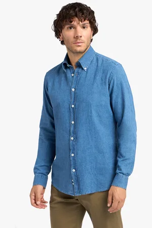 Brooks Brothers Camisa De Lino Y Algodón Chambray De Corte Slim Con Cuello Button-down - Hombre Camisetas Deportivas Xs