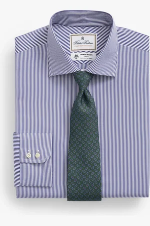 Brooks Brothers Camisa De Vestir Thomas Mason A Rayas De Corte Regular Con Cuello Abierto Inglés - Hombre Camisas De Vestir 18h
