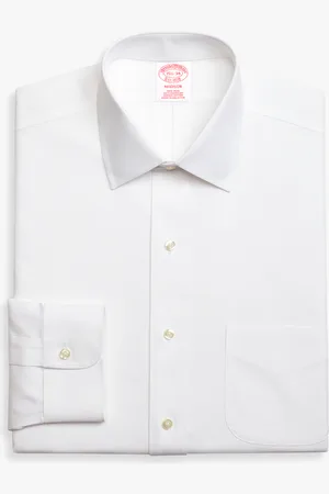 Brooks Brothers Camisa De Vestir Blanca De Corte Slim Non-iron En Algodón Elástico Con Cuello Ainsley - Hombre Camisas De Vestir 15