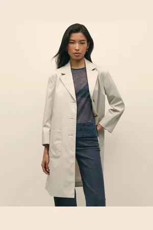 Brooks Brothers Abrigo De Tafetán De Un Solo Botón - Mujer Chaquetas Y Abrigos L