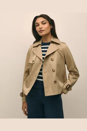Brooks Brothers Abrigo Corto De Twill Supima De Doble Botonadura - Mujer Chaquetas Y Abrigos L