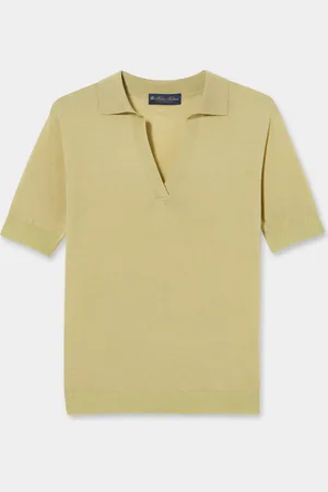 Brooks Brothers Polo De Punto De Mezcla De Seda Con Cuello Johnny - Mujer Tops Y Polos Xs