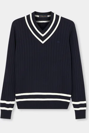 Brooks Brothers Suéter De Tenis Con Bordado De Logo Y Cuello V De Algodón - Hombre Prendas De Punto Xs