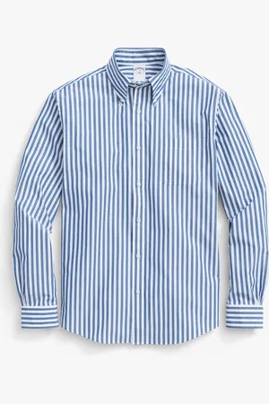 Brooks Brothers Camisa De Corte Regular A Rayas De Popelín Con Cuello Button-down - Hombre Camisetas Deportivas Xxl