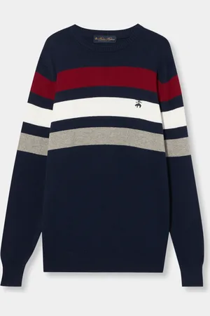 Brooks Brothers Suéter De Algodón Y Cachemira A Rayas - Hombre Prendas De Punto Xs