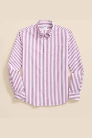 Brooks Brothers Camisa De Corte Regular A Rayas De Popelín Con Cuello Button-down - Hombre Camisetas Deportivas Xxl