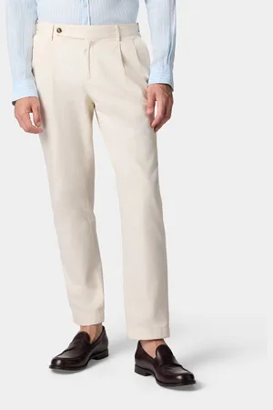 Brooks Brothers Pantalón De Gabardina De Algodón Con Pliegues - Hombre Pantalones 28