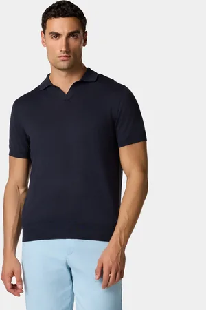 Brooks Brothers Polo De Punto Orgánico De Algodón Y Lino Con Cuello Johnny - Hombre Polos Y Camisetas Xs