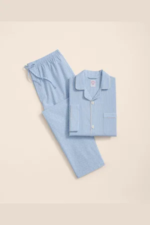 Brooks Brothers Conjunto De Pijama De Algodón A Rayas De Broadcloth - Hombre Pijamas Xxl