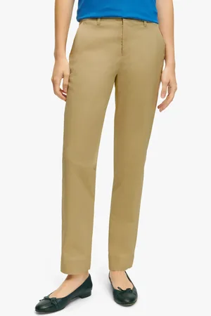 Brooks Brothers Pantalón Chino De Algodón Elástico Beige - Mujer Pantalones 0