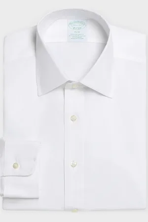 Brooks Brothers Camisa De Corte Slim Non-iron Pinpoint Con Cuello Ainsley - Hombre Camisas De Vestir 15