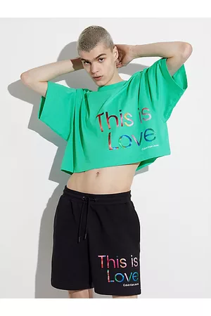 Calvin Klein Hombre Oversize - Camiseta cropped oversize - Pride