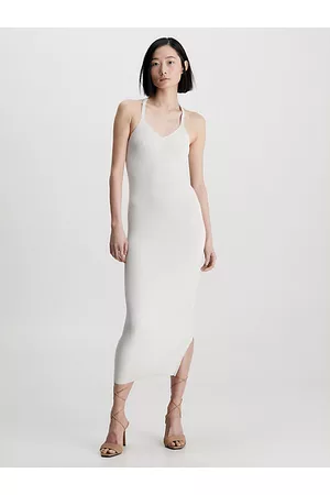 Calvin Klein Mujer Mini y ajustados - Vestido lencero de canalé con ajuste entallado slim