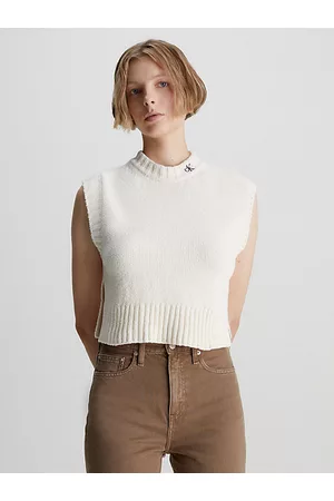 Calvin Klein Mujer De punto - Chaleco de bouclé de algodón orgánico