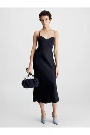 Calvin Klein Mujer Midi - Vestido lencero midi slim de satén