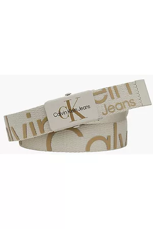 Calvin Klein Cinturones - Cinturón unisex de lona con logo