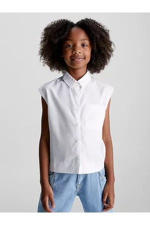 Calvin Klein Niñas Camisas - Camisa sin mangas de lyocell