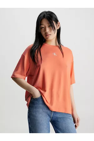 Calvin Klein Mujer Oversize - Camiseta oversize con logo en la parte trasera