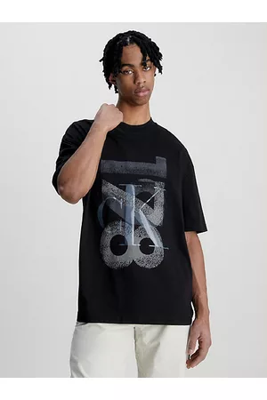 Calvin Klein Hombre Oversize - Camiseta oversize universitaria con logo