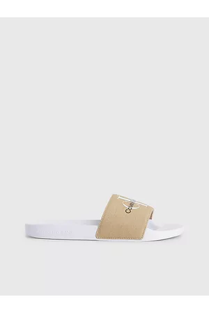 Calvin Klein Mujer Playeras - Chanclas de lona reciclada