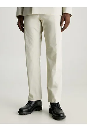 30-30 Pantalones de vestir ajustados blancos para hombre, Blanco