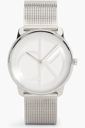 Calvin Klein Reloj con pulsera de malla y logo monograma