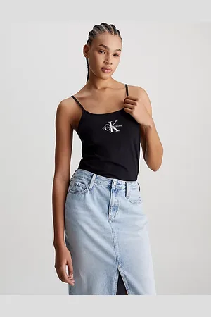 Calvin Klein Top slim con monograma
