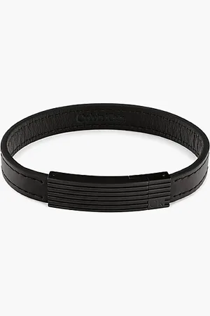 Calvin Klein Elegante pulsera de piel negra