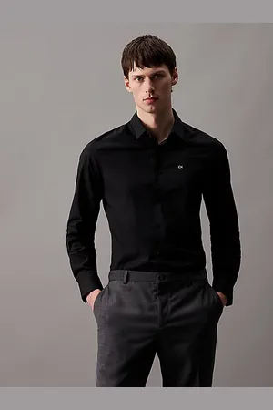 Calvin Klein Camisa slim de popelín elástico
