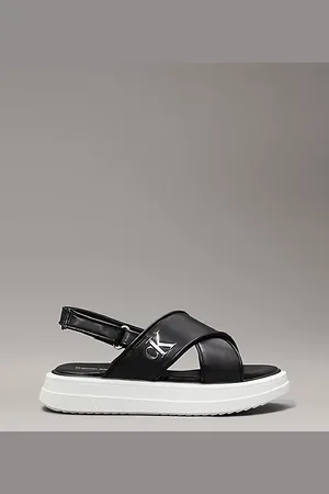 Calvin Klein Sandalias de satén con plataforma para niños