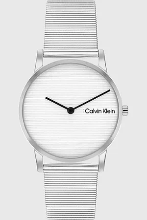 Calvin Klein Reloj de pulsera de malla con esfera lineal