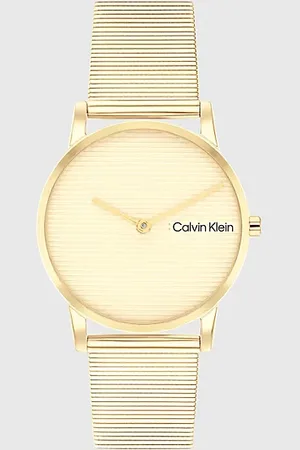 Calvin Klein Reloj de pulsera de malla con esfera lineal