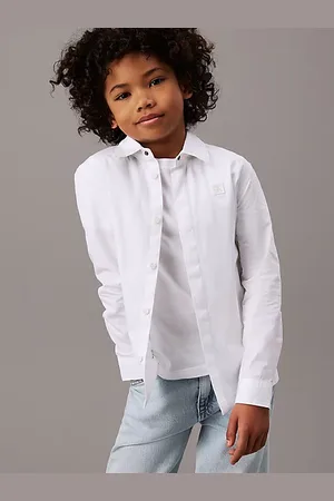 Calvin Klein Camisa de vestir de popelín de algodón