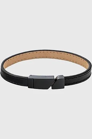 Calvin Klein Pulsera de piel con etiqueta asimétrica