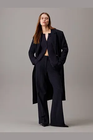 Calvin Klein Abrigo oversized tailored de raya diplomática